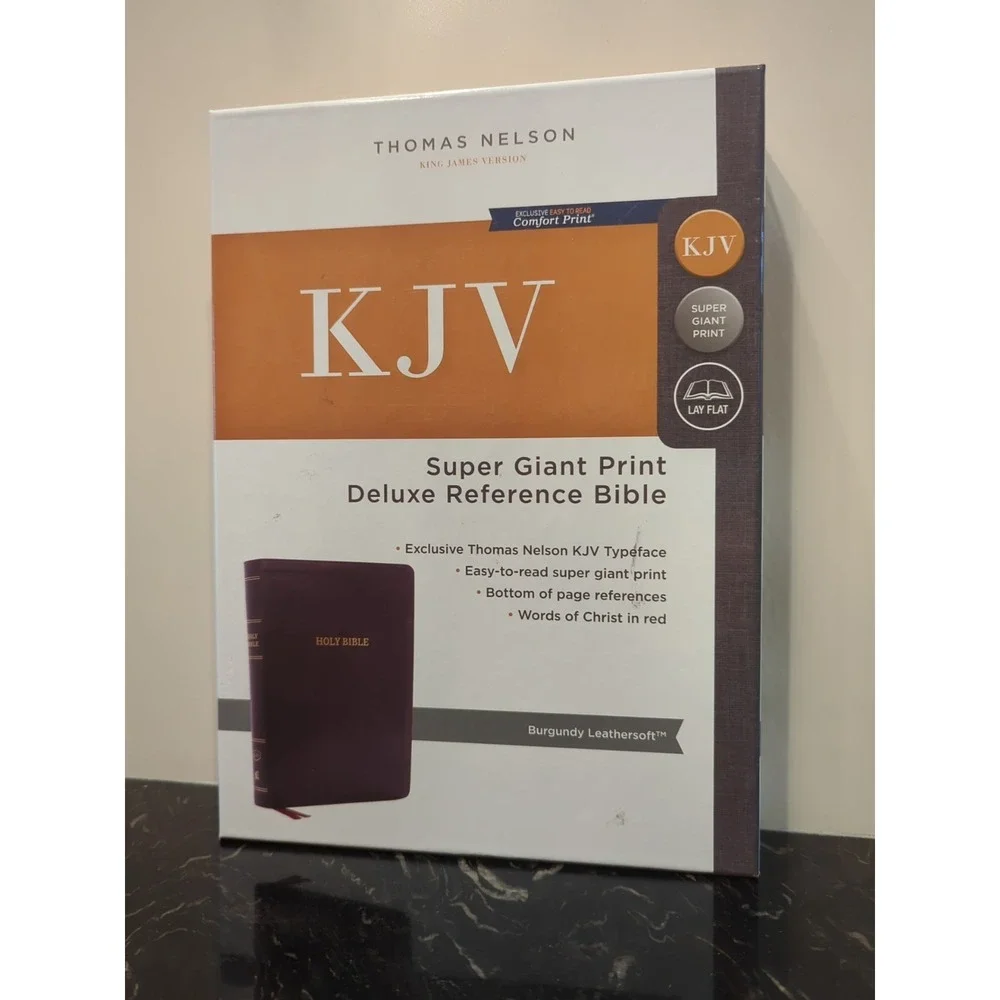 KJV Deluxe Reference Bible Super Giant Print, Burgundy